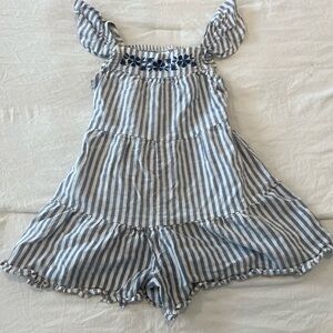 Carter's Blue and White Striped Romper Girls 2T